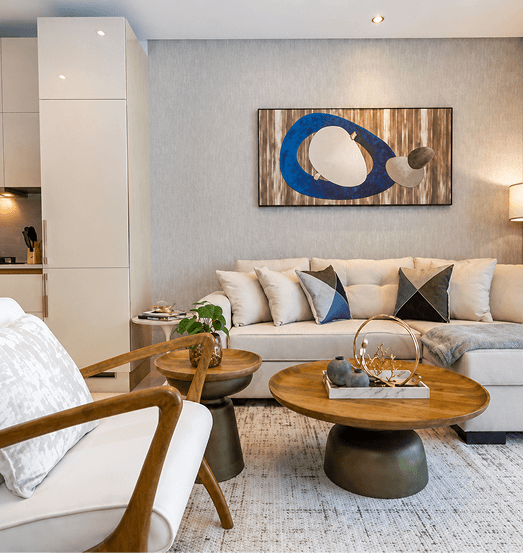 Modern living room interior representing UHM's hospitality management expertise